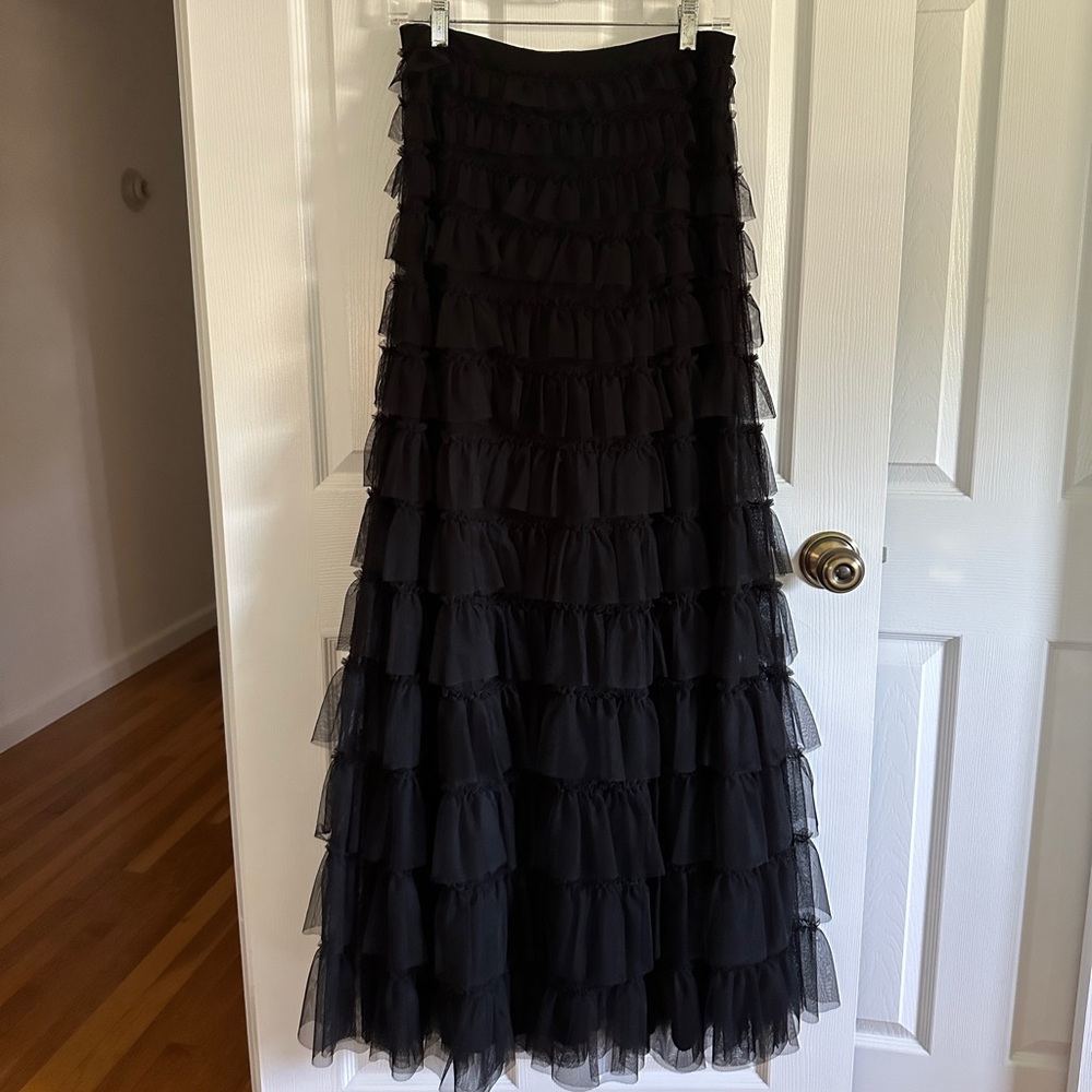 BCBGMaxazria Long Ruffle Tulle Skirt